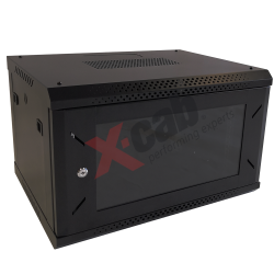 Cabinet metalic de perete 19", tip rack wallmount, 6U 600x450 mm, Xcab Negru