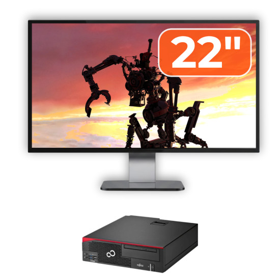 Pachet Calculator Fujitsu Esprimo D756 Desktop, Intel Core i5-6500 3.20GHz, 8GB DDR4, 240GB SSD, DVD-ROM + Monitor 22 Inch + Windows 10 Pro